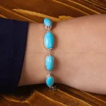 دستبند فیروزه زنانه کد 25264