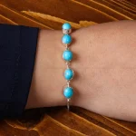 دستبند فیروزه زنانه کد 25269
