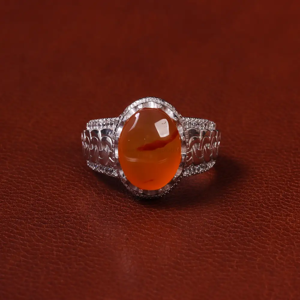 انگشتر عقیق مردانه کد 25310