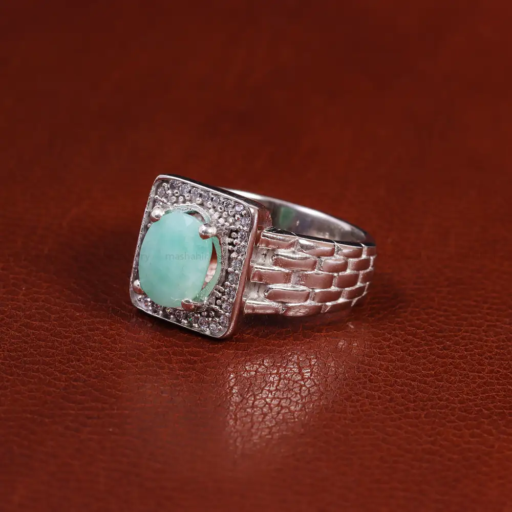 انگشتر زمرد مردانه کد 23168