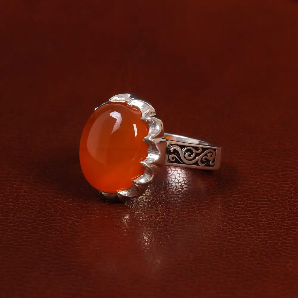 انگشتر عقیق مردانه کد 25063