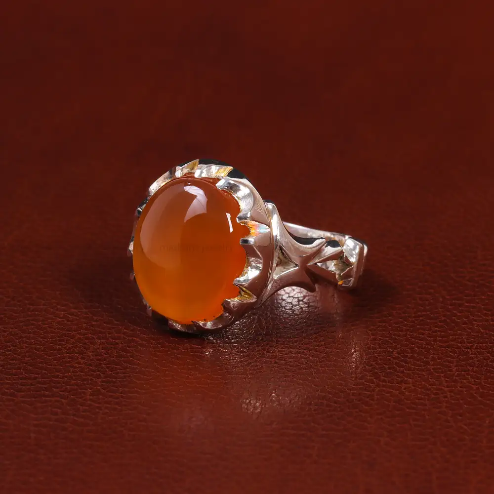 انگشتر عقیق مردانه کد 25064