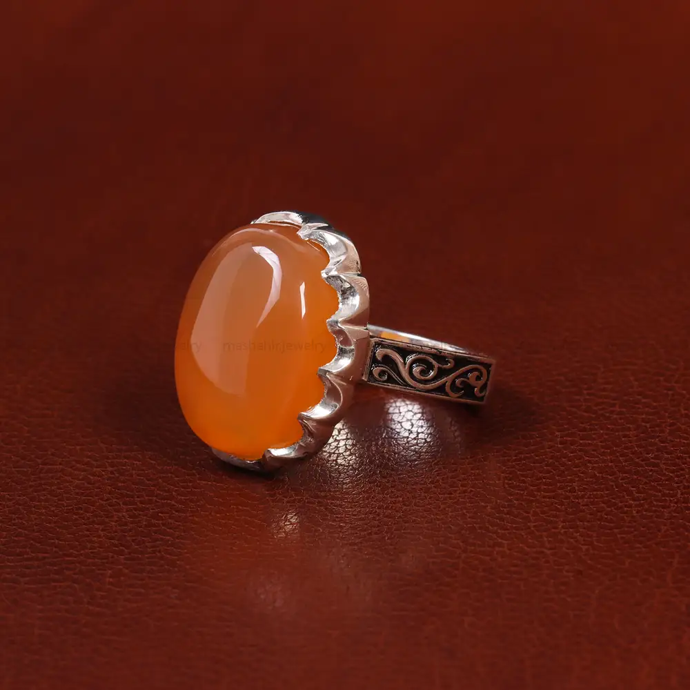 انگشتر عقیق مردانه کد 25066