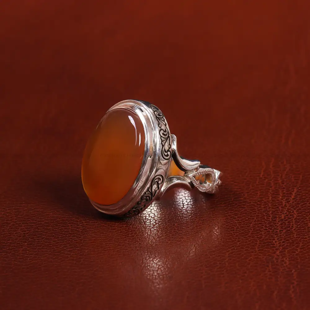 انگشتر عقیق مردانه کد 25067