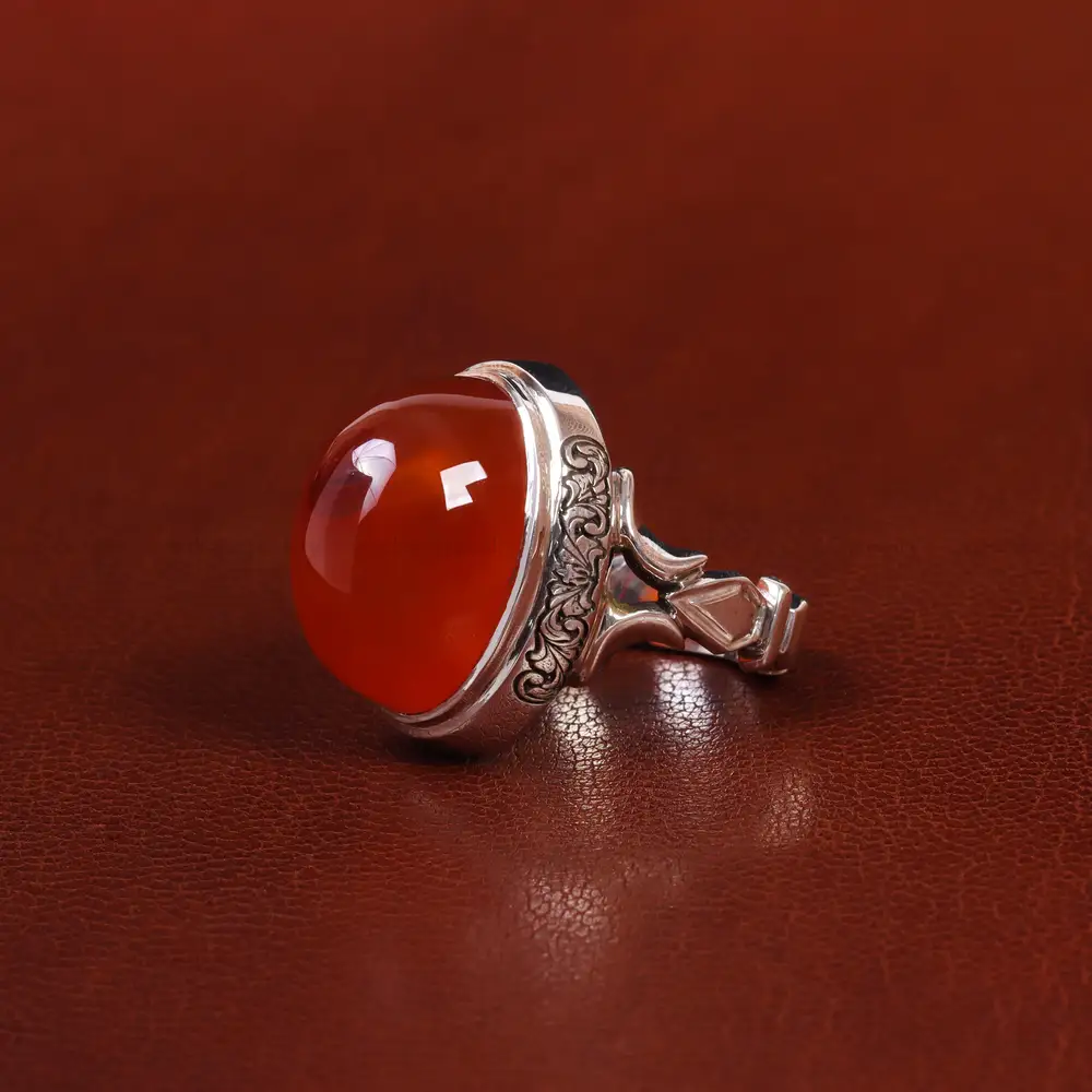 انگشتر عقیق مردانه کد 25068