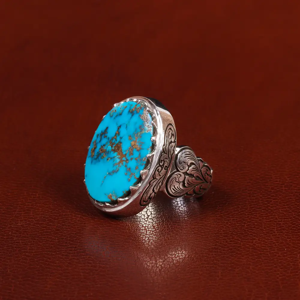 انگشتر فیروزه شجری مردانه کد 25088