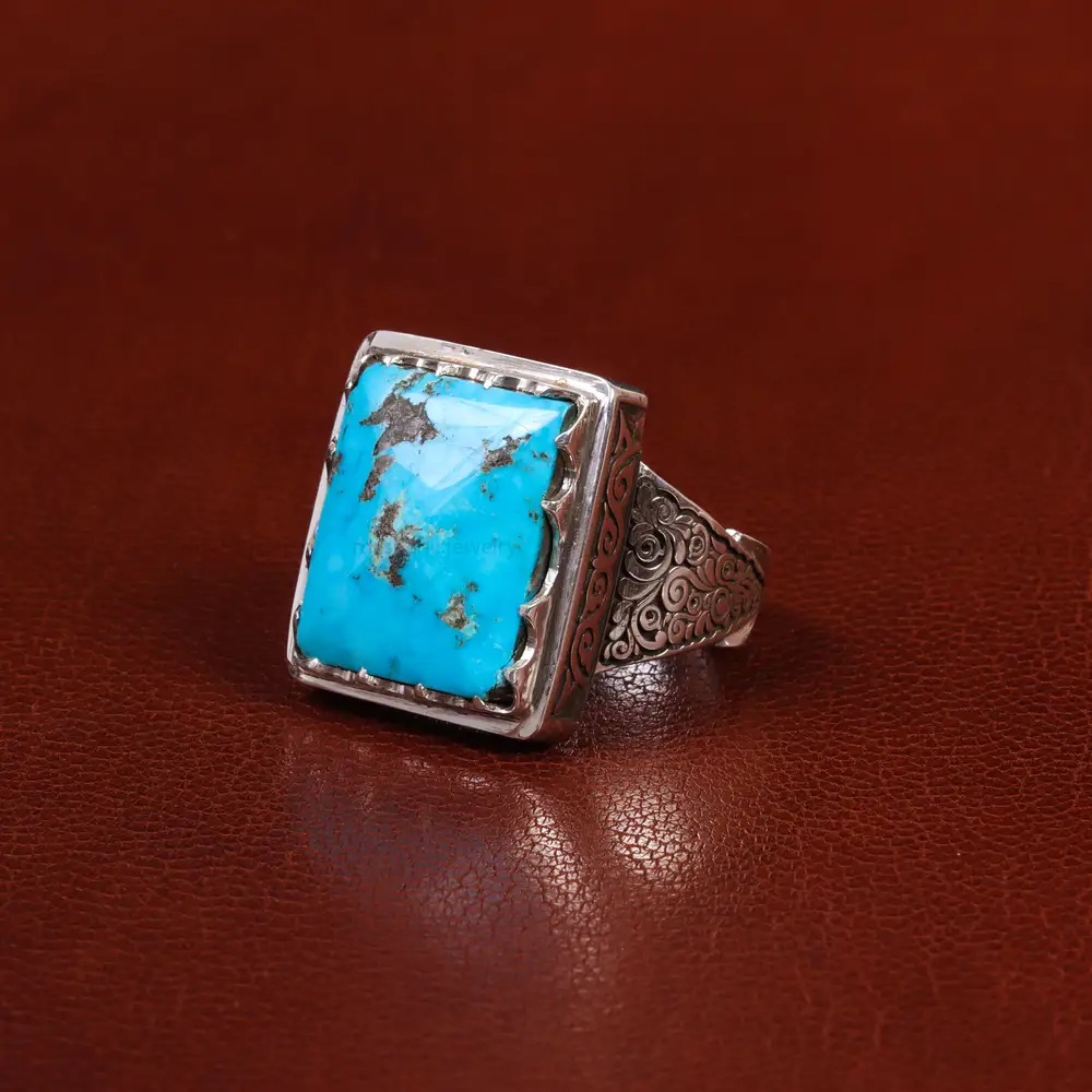 انگشتر فیروزه شجری مردانه کد 25090