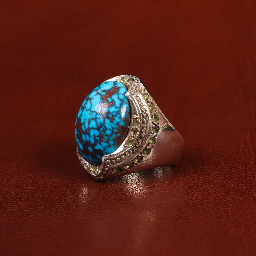 انگشتر فیروزه شجری مردانه کد 25091