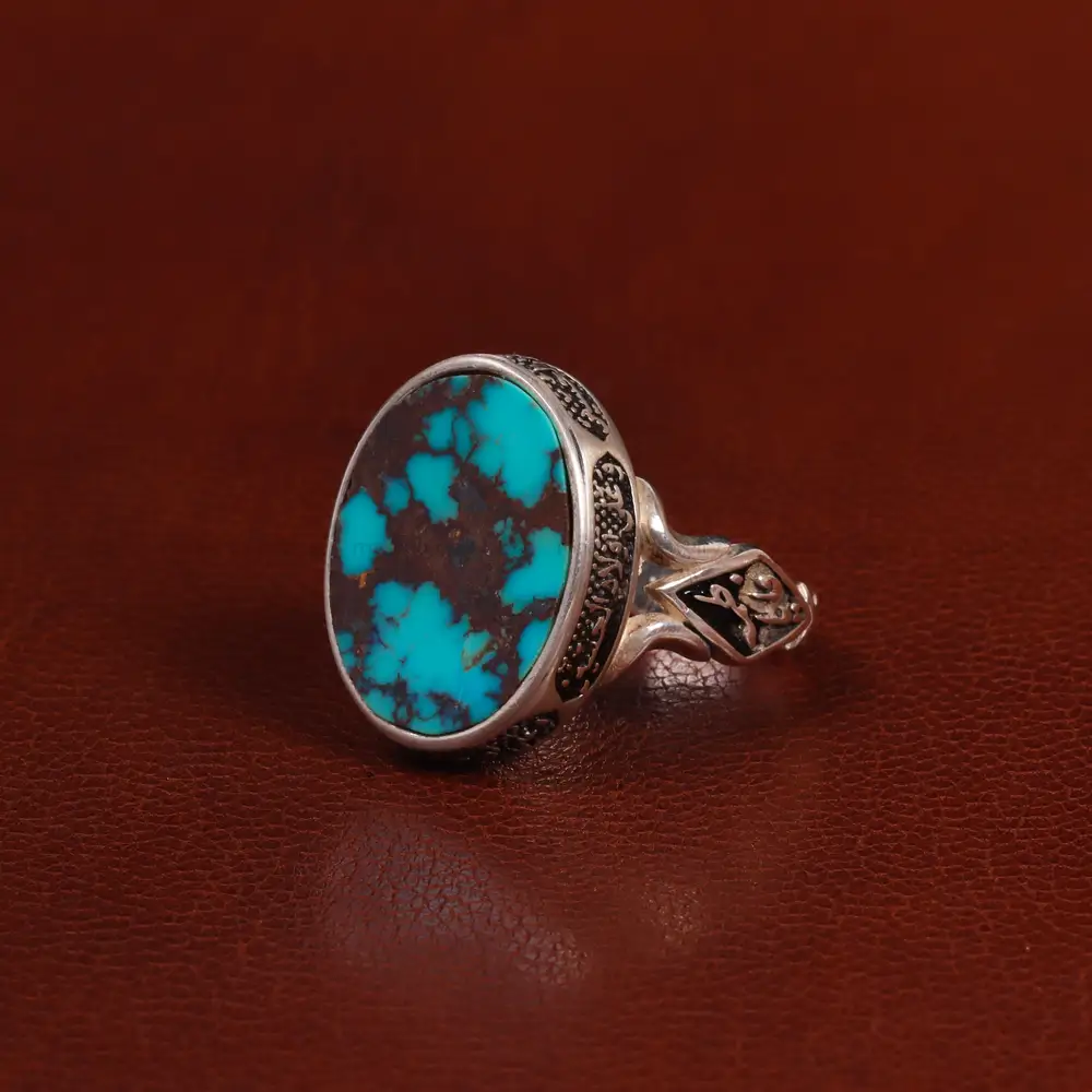 انگشتر فیروزه شجری مردانه کد 25140