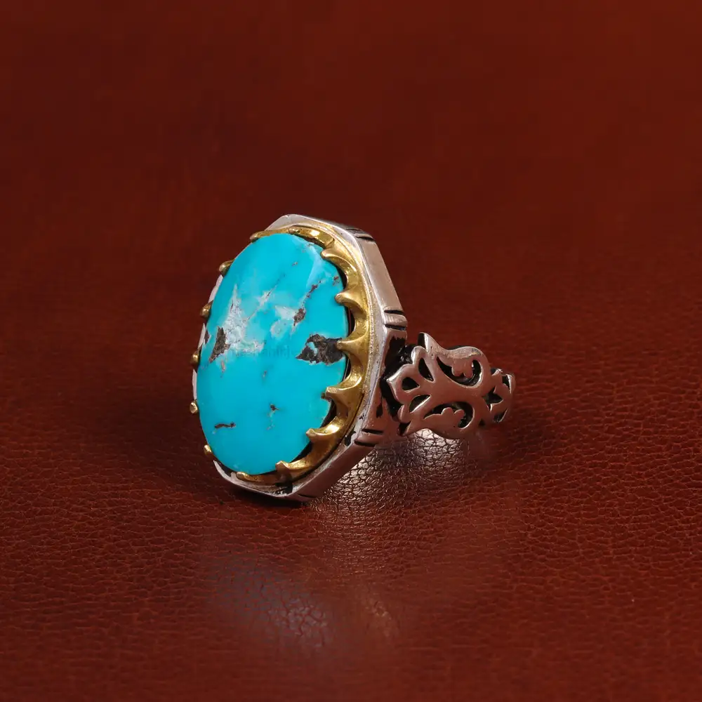 انگشتر فیروزه شجری مردانه کد 25145