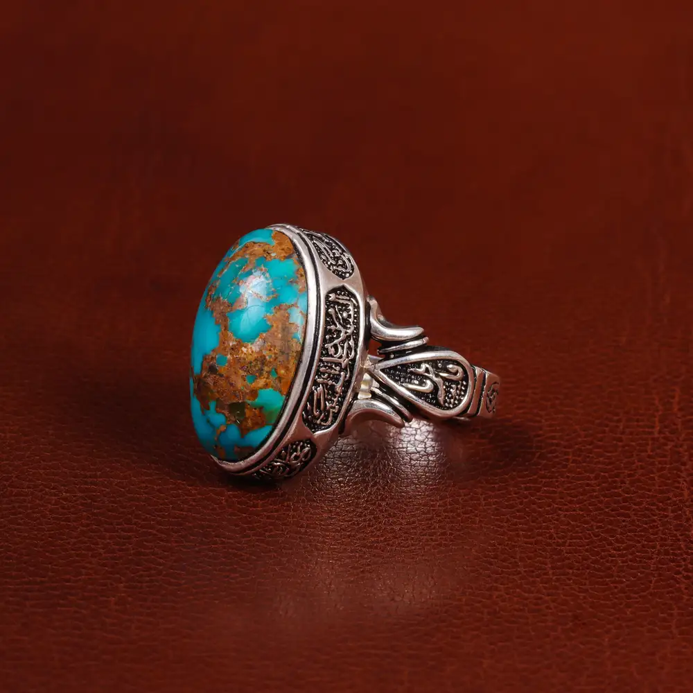 انگشتر فیروزه شجری مردانه کد 25154