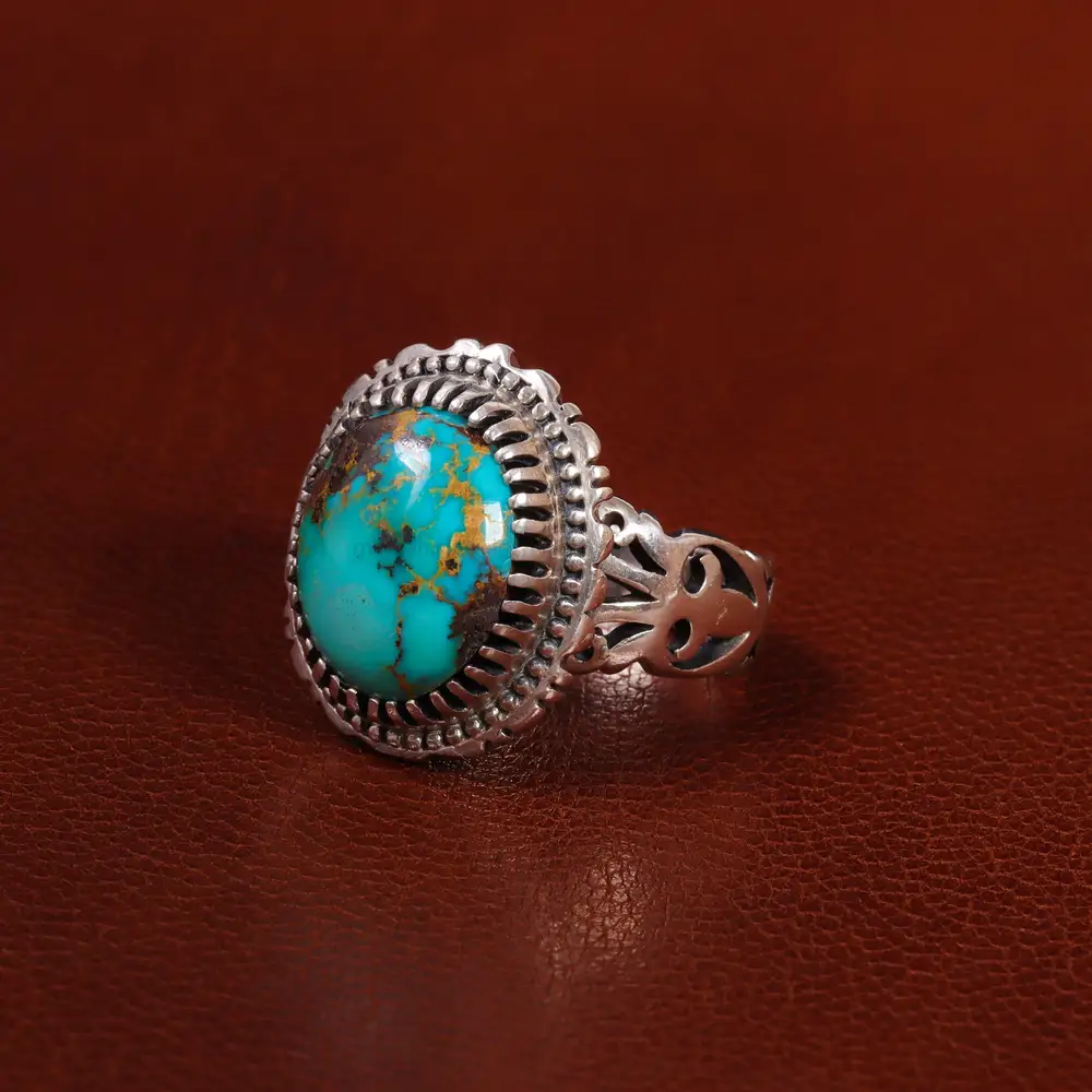 انگشتر فیروزه شجری مردانه کد 25161