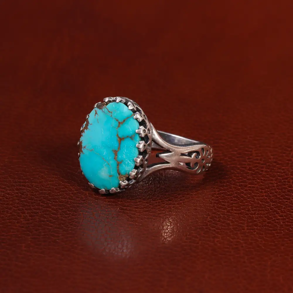 انگشتر فیروزه شجری مردانه کد 25168