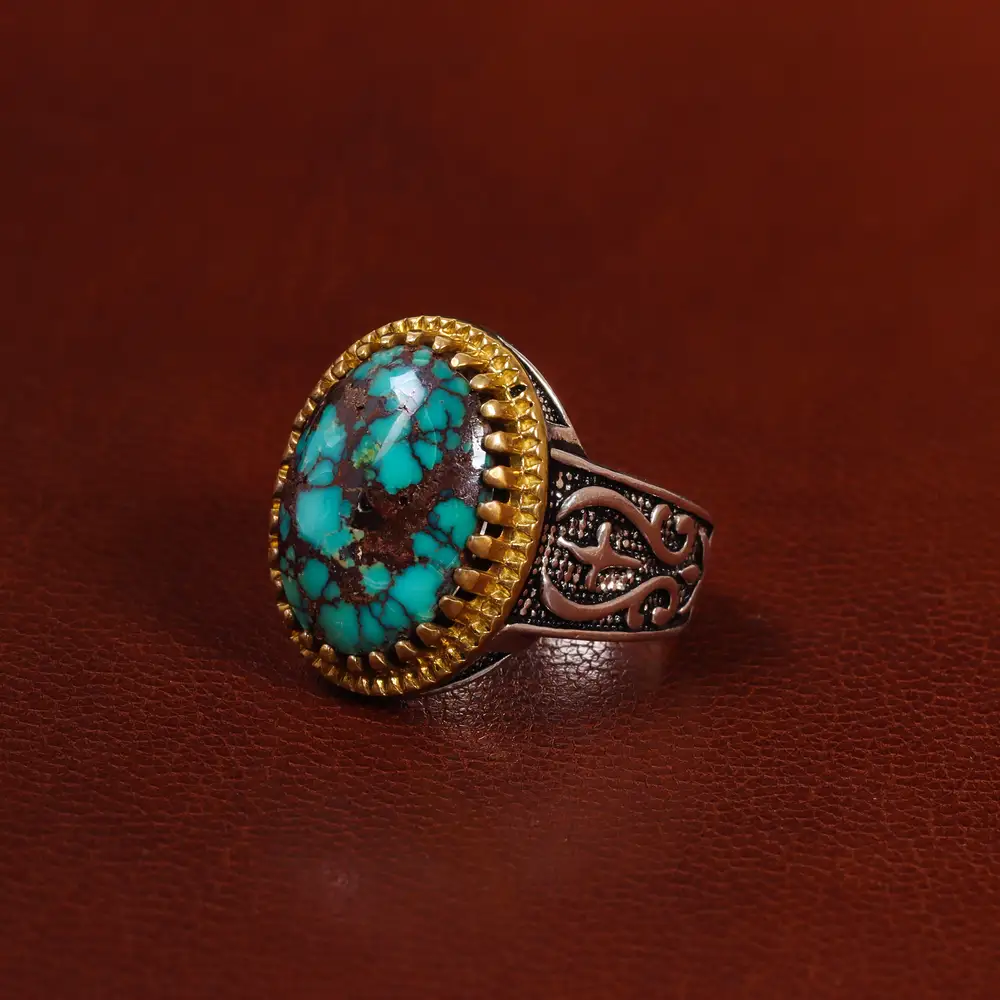 انگشتر فیروزه شجری مردانه کد 25183