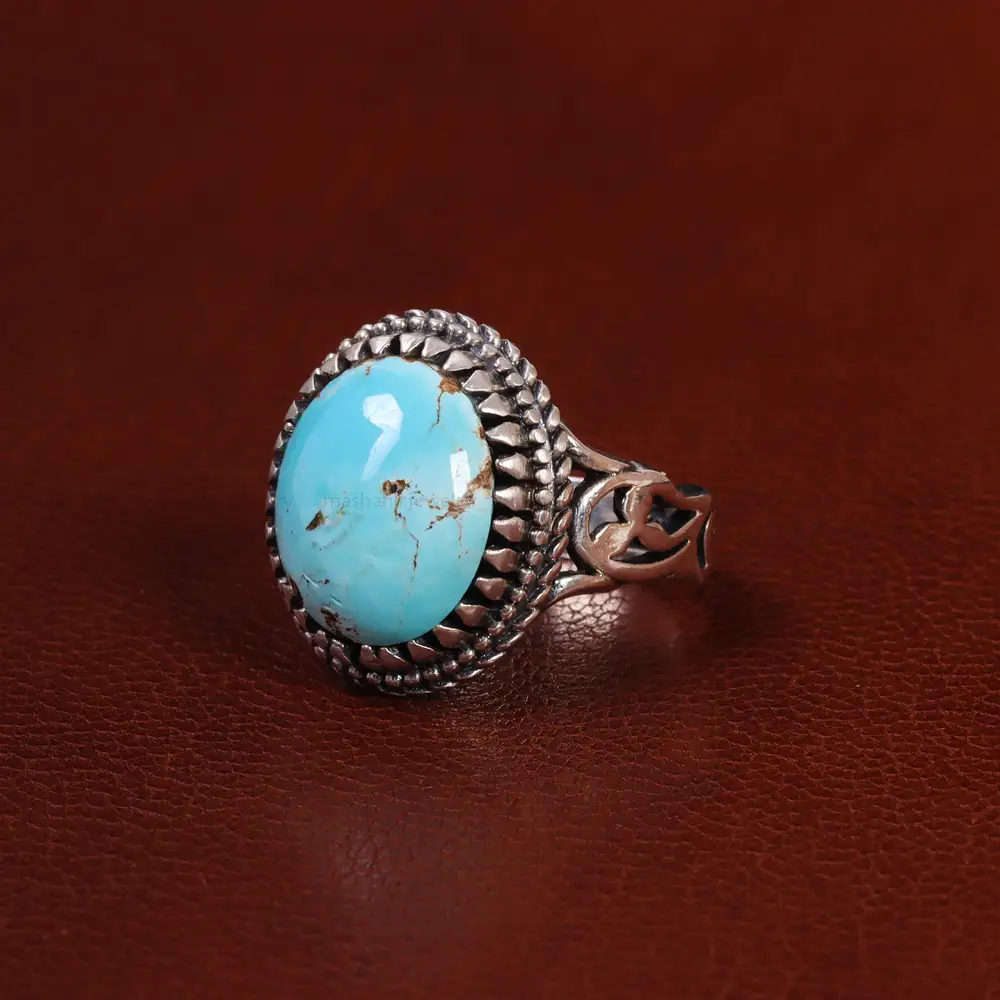 انگشتر فیروزه شجری مردانه کد 25208