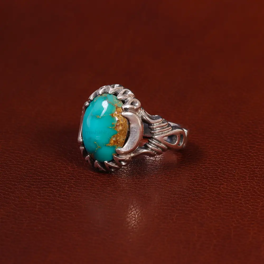 انگشتر فیروزه شجری مردانه کد 25209