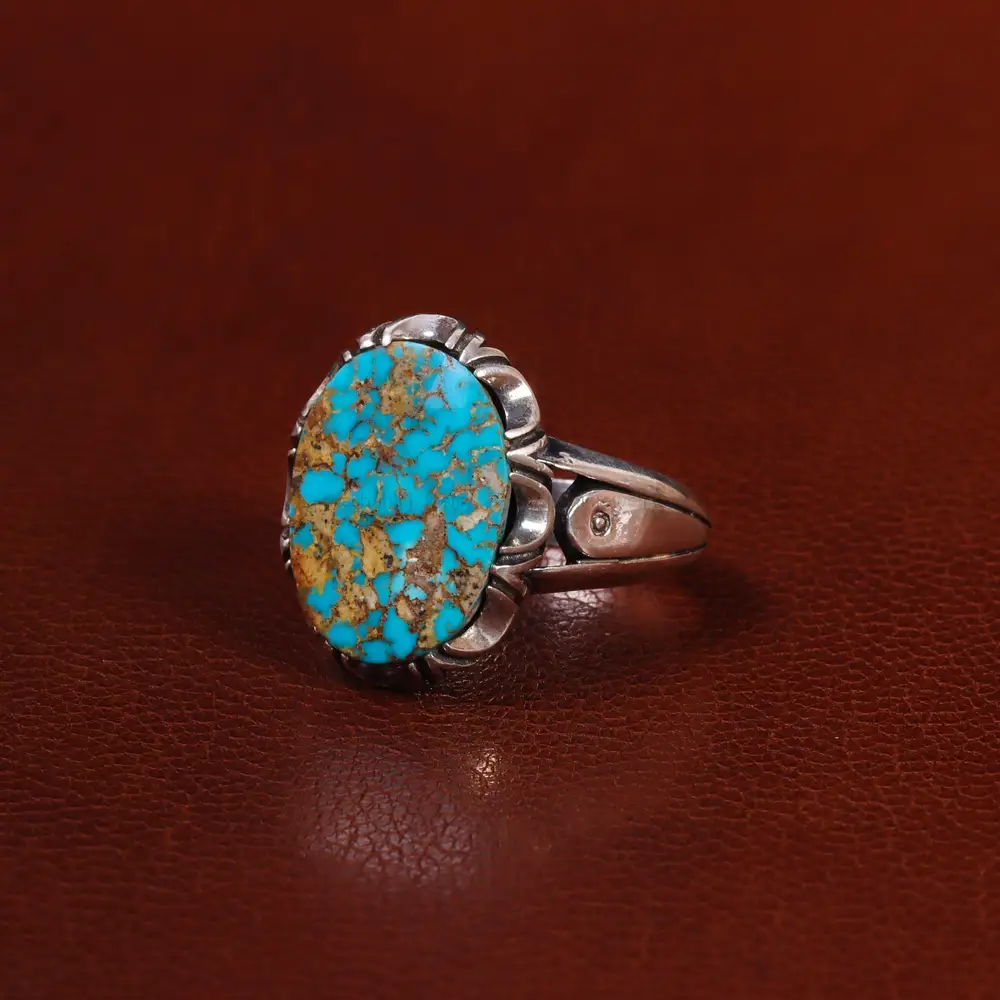 انگشتر فیروزه شجری مردانه کد 25221