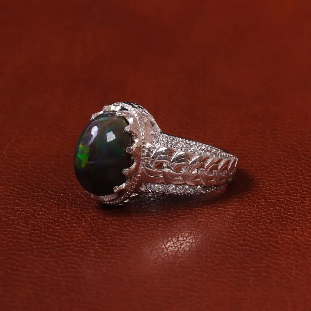 انگشتر اوپال مردانه کد 25306