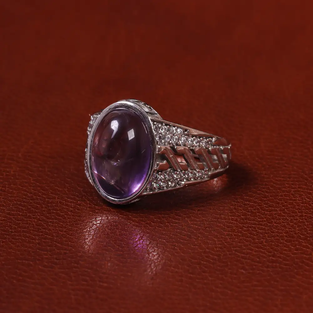 انگشتر آمیتیست مردانه کد 25309