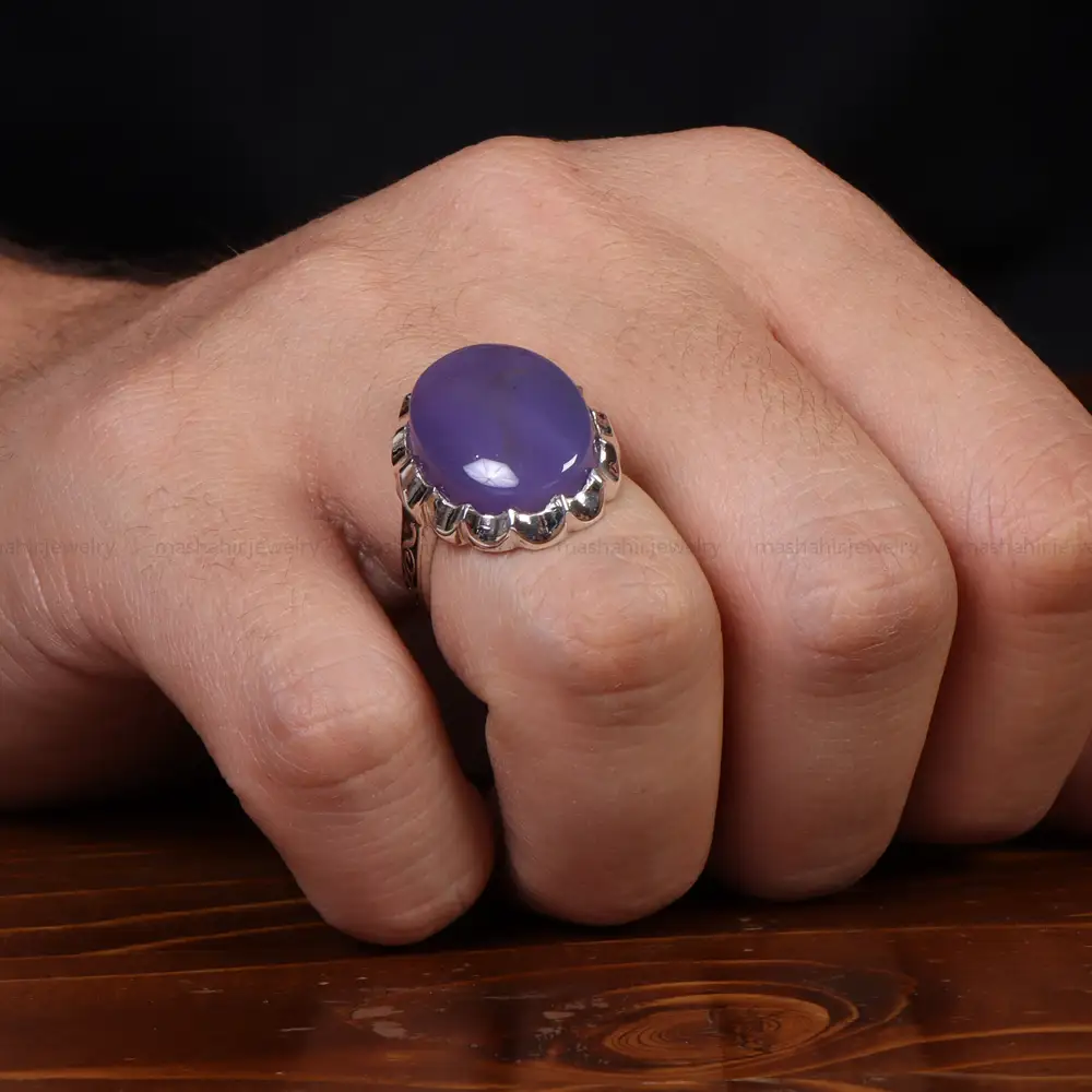 انگشتر عقیق سوسنی مردانه کد 25081