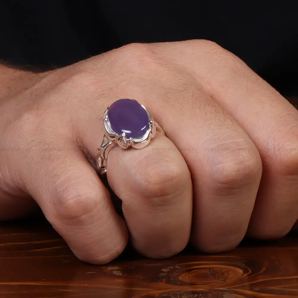 انگشتر عقیق سوسنی مردانه کد 25082