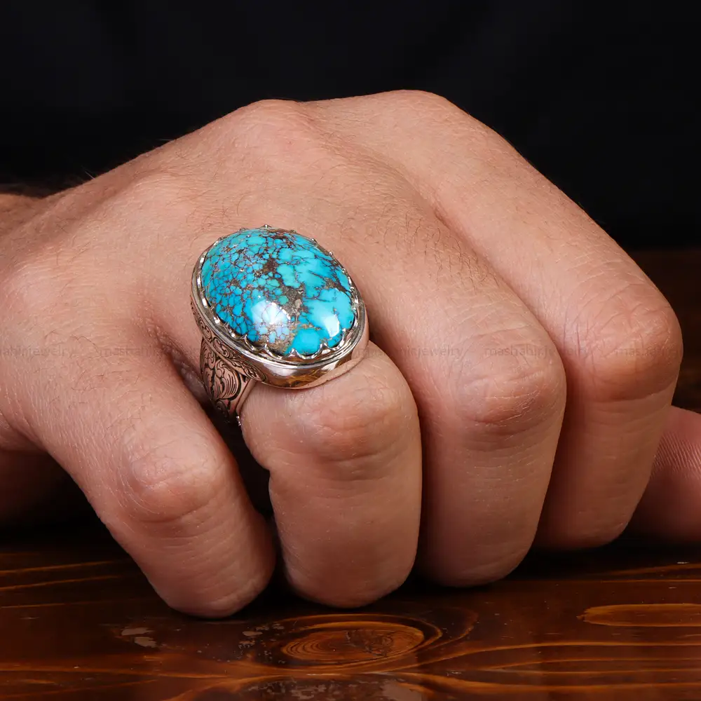 انگشتر فیروزه شجری مردانه کد 25089