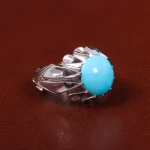 انگشتر فیروزه عجمی مردانه کد 25551