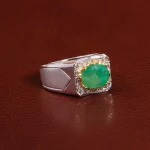 انگشتر زمرد مردانه کد 25621