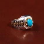 انگشتر فیروزه عجمی مردانه کد 25686