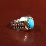 انگشتر فیروزه عجمی مردانه کد 25688