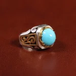انگشتر فیروزه عجمی مردانه کد 25716
