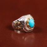 انگشتر فیروزه عجمی مردانه کد 25717