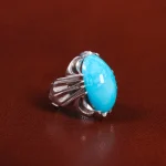 انگشتر فیروزه عجمی مردانه کد 25731