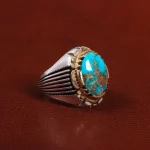 انگشتر فیروزه شجری مردانه کد 25807