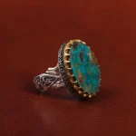 انگشتر فیروزه شجری مردانه کد 25815