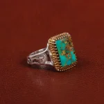 انگشتر فیروزه شجری مردانه کد 25818