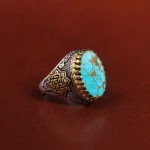 انگشتر فیروزه شجری مردانه کد 25830