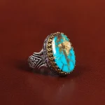 انگشتر فیروزه شجری مردانه کد 25831