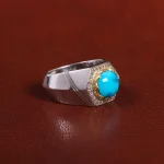 انگشتر فیروزه شجری مردانه کد 25835