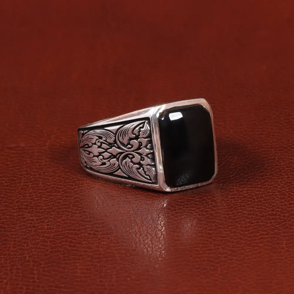 انگشتر عقیق مردانه کد 25839