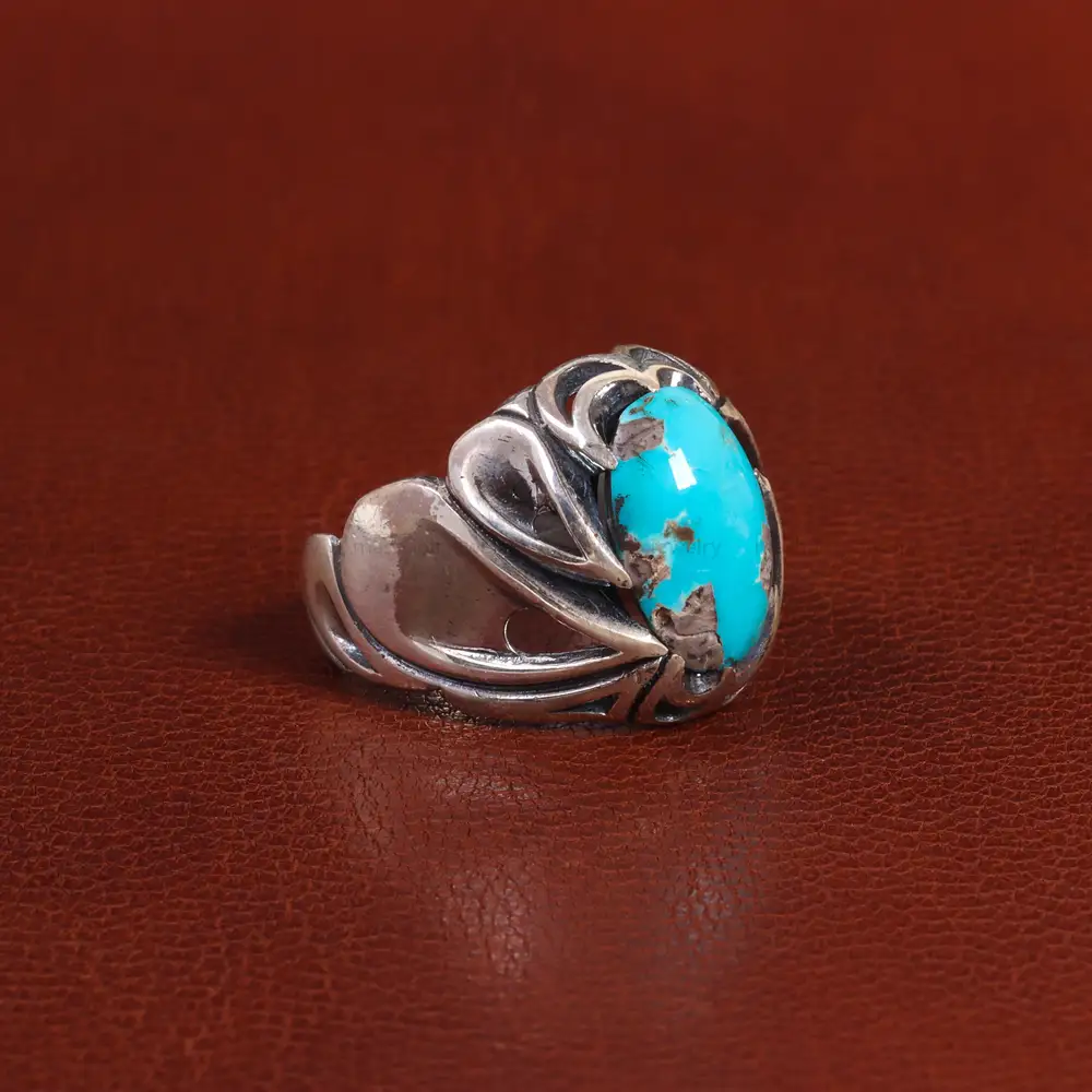 انگشتر فیروزه شجری مردانه کد 25861