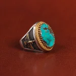 انگشتر فیروزه شجری مردانه کد 25862