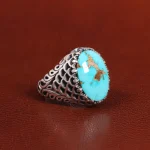 انگشتر فیروزه شجری مردانه کد 25886