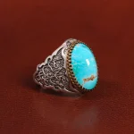 انگشتر فیروزه شجری مردانه کد 25897