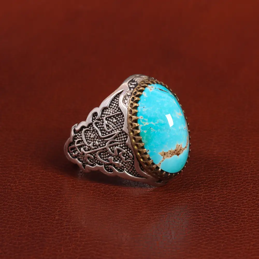 انگشتر فیروزه شجری مردانه کد 25897