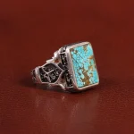 انگشتر فیروزه شجری مردانه کد 25902