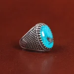 انگشتر فیروزه شجری مردانه کد 25908