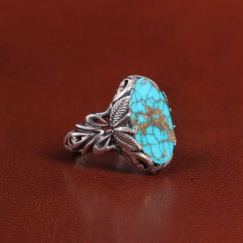 انگشتر فیروزه شجری مردانه کد 25913