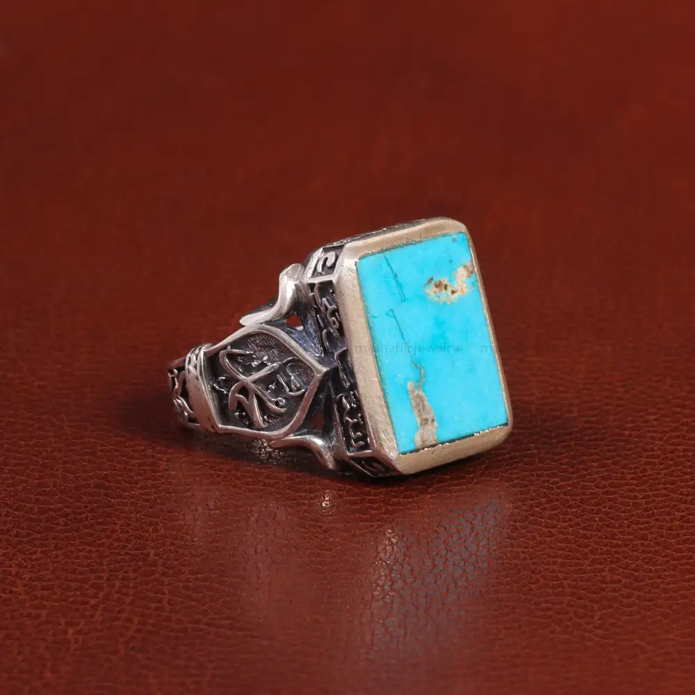 انگشتر فیروزه شجری مردانه کد 25920