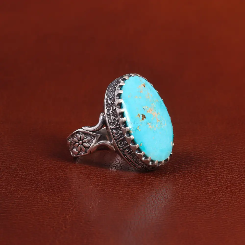 انگشتر فیروزه شجری مردانه کد 25935